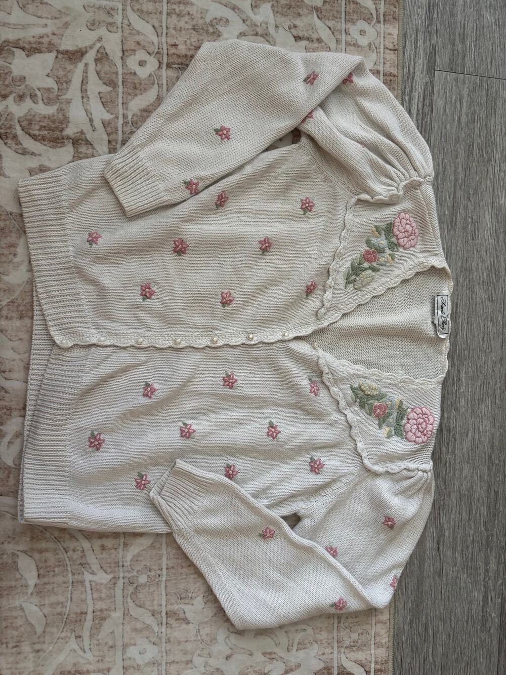 Vintage Private Party Floral Cottagecore Coquette Cardigan Sweater